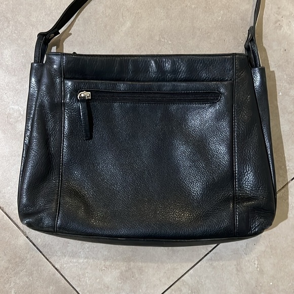 DEREK ALEXANDER Black Leather Purse with Double Zipper and lots of compartments - Picture 6 of 10